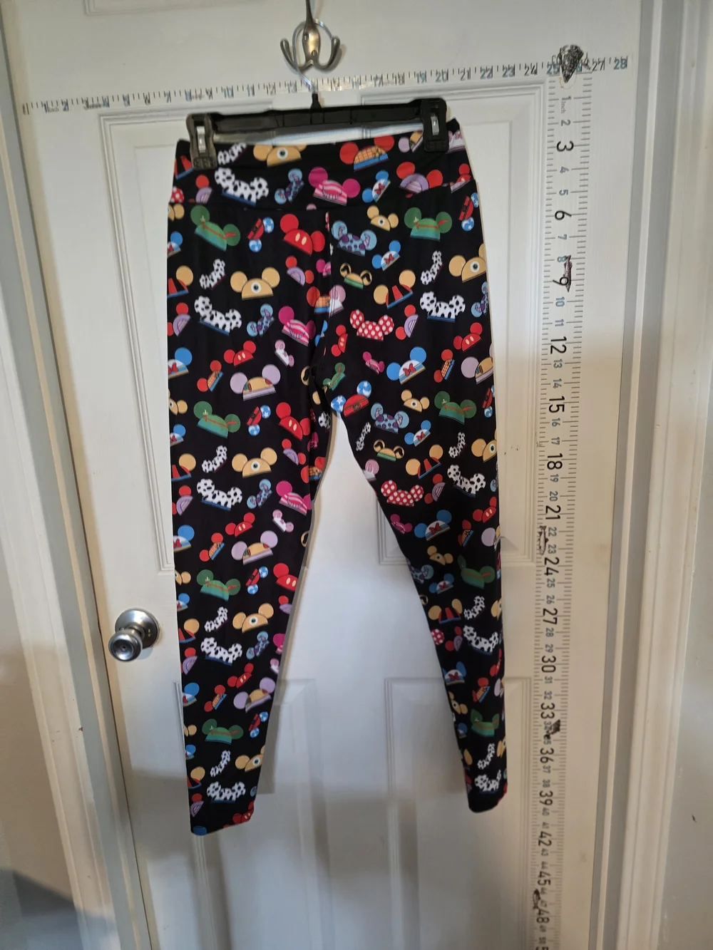Kids Black Leggings with Colorful Heart & Bow Print